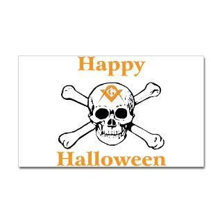 Masons Halloween Skull Rectangle Sticker
