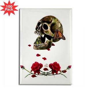 skull butterflies roses rectangle magnet 1 $ 156 99