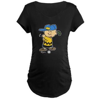 Charlie Brown Golfer Maternity Dark T Shirt
