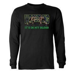 Wrestling Its In My Blood Long Sleeve Dark T Shirt