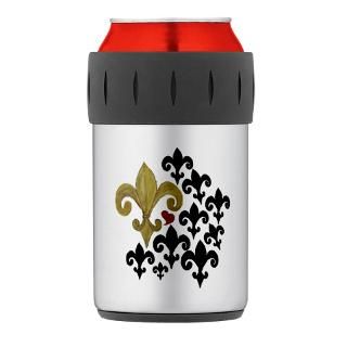 Art Gifts  Art Drinkware  Gold & Black Fleur de lis Thermos® Can