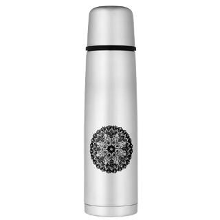 Mandala Gifts  Mandala Drinkware  Mandala   B&W Large Thermos