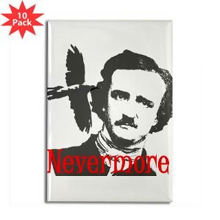 Poe The Raven Nevermore Rectangle Magnet (10 pack)