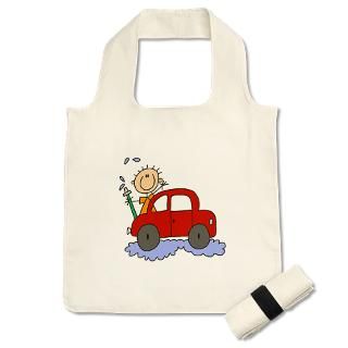Boy Gifts  Boy Bags  Stick Girl Washing Car Reusable Shopping Bag