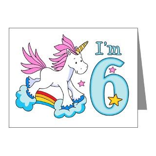 Gifts  6 Note Cards  Rainbow Unicorn 6th Birthday Invitations (20