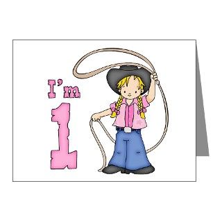 Birthday Note Cards  Cowgirl Roper First Birthday Invitations (10 pk