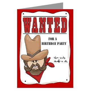 Greeting Cards  Wanted Poster Birthday Invitations (Pk of 10
