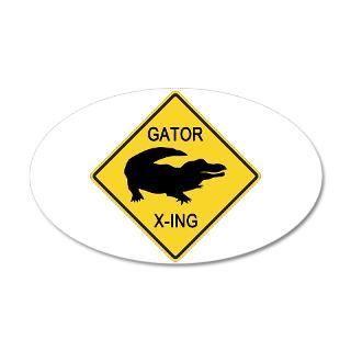 Alligator Crossing Sign 38.5 x 24.5 Oval Wall