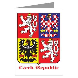 Czech Republic Flag and Map Greeting Cards (Pk of