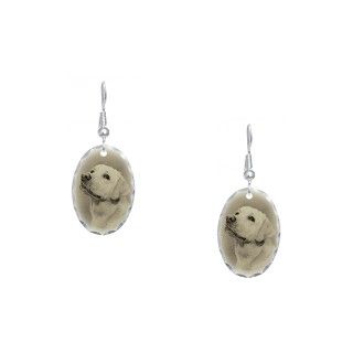 Animals Gifts  Animals Jewelry  Vintage Yellow Lab Earring Oval