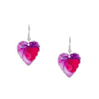 Heart Gifts  Heart Jewelry  Two Hearts Earring Heart Charm