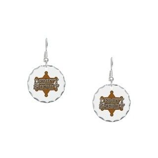 Badge Gifts  Badge Jewelry  Deputy Sheriff Earring Circle Charm