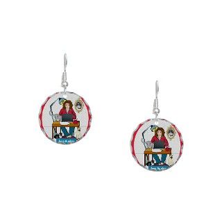 Biographer Gifts  Biographer Jewelry  Woman Writer Earring Circle