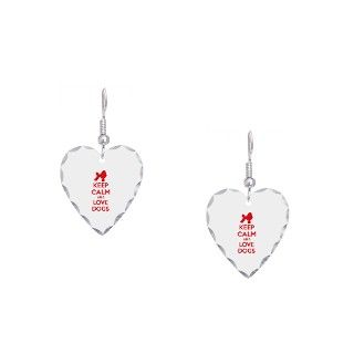 And Gifts  And Jewelry  Keep calm and love dogs Earring Heart Charm