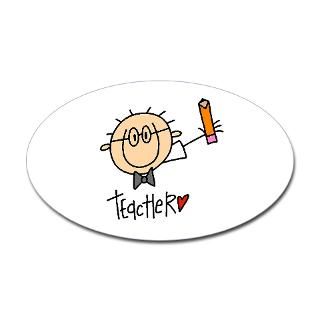 Male Teacher Oval Sticker  Male Teacher Stick Figure T shirts and