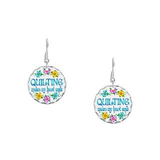 Hobbies Gifts  Hobbies Jewelry  Quilting Smiles Earring Circle Charm