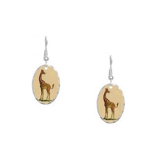 Animal Gifts  Animal Jewelry  Giraffe Earring Oval Charm