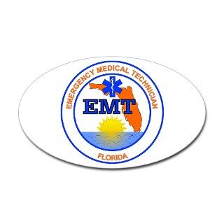 911 Gifts  911 Bumper Stickers  Florida EMT Oval Sticker