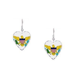 America Gifts  America Jewelry  U.S. Virgin Islands Earring Heart