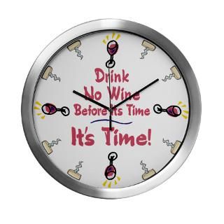 Time to Drink Wine Modern Wall Clock for