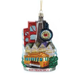 Kurt Adler San Francisco Glass Cityscape Ornament, 5