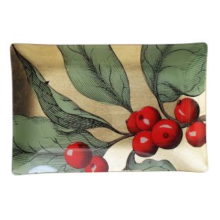 Fringe Rectangular Tray, Holly Berry