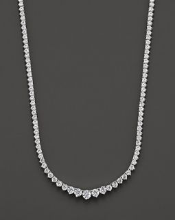 Diamond Tennis Necklace in 14K White Gold, 10.0 ct.