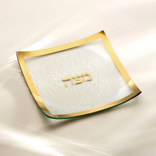 Annieglass Judaica Square Matza Plate, 10