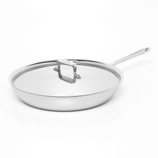 All Clad Brushed d5 13 French Skillet With Loop & Lid