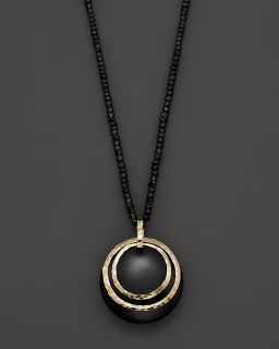 Black Onyx and 14 Kt. Gold Pendant Necklace