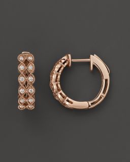 Diamond Hoop Earrings in 14K Rose Gold. .30 ct. t.w.