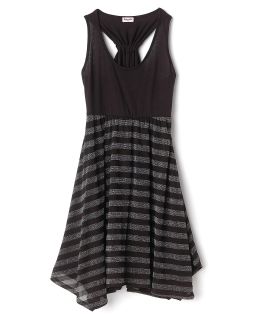 Girls Metallic Shadow Stripe Dress  Sizes 7 14