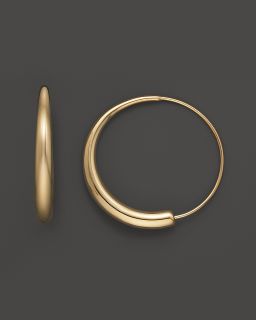 14K Yellow Gold Small Round Endless Hoop Earrings