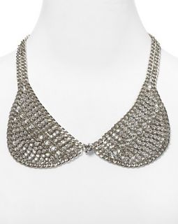 Aqua Silver Chain & Crystal Necklace, 16