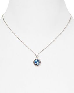 Silver Blue Abaolone Marcasite Stone Necklace, 16