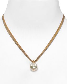 Baroque Man made Pearl Multstrand Chain Necklace, 16