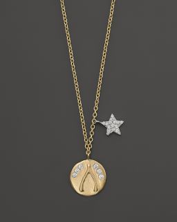 Wish Bone And Star Necklace Set In 14K Gold, 16