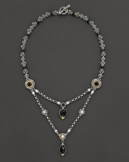 Collection Onyx & Pearl Double Strand Necklace, 18L