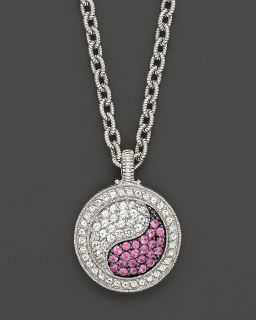 Pendant Necklace With White And Pink Sapphires, 17
