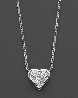Roberto Coin 18 Kt. White Gold Diamond Heart Necklace, 16.5   18
