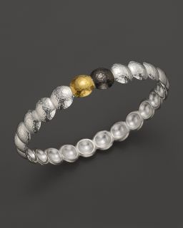 Gurhan Lentil Medium Bangle in Sterling Silver & 24K Gold