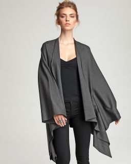 Cut25 Oversized Kimono Sleeve Cardigan with Leather Detail