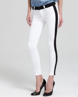 Hudson Jeans   Leeloo Color Block Super Skinny Crop in White
