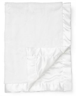 Me Infant Unisex White Plush Blanket   30 x 40