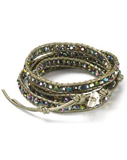Chan Luu Crystal Metallic Grey Wrap Bracelet, 32