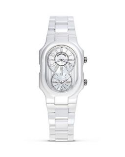Philip Stein Large Signature White Ceramic Watch, 50mm X 32mm