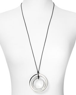 Michael Kors Leather Orbital Necklace, 30