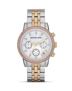 Michael Kors Tri tone Ritz Bracelet Watch, 36mm