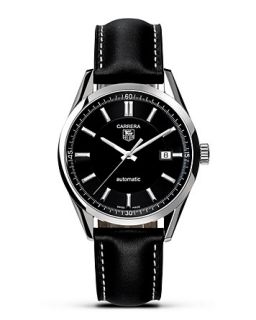 TAG Heuer Carrera Leather Strap Watch, 39mm
