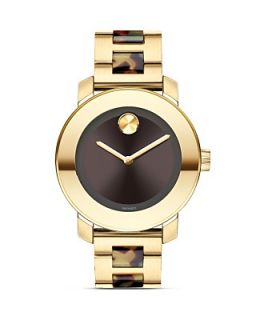 Movado BOLD Tortoise Link Watch with Gold Accents, 36mm